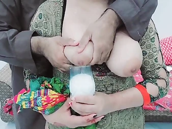 Pakistani Tailor gulps down his big-titted client's loving milk before drilling say no to tight loot with clear Hindi audio