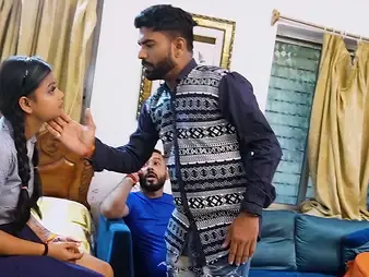 Stepbro & Aunty get their cock-squeezing slots rammed away from Desi's thick Indian cooch