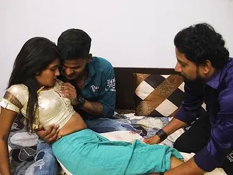 Stepsis gets her Indian pussy pounded hard by a handful of big cocks upon a hardcore threesome